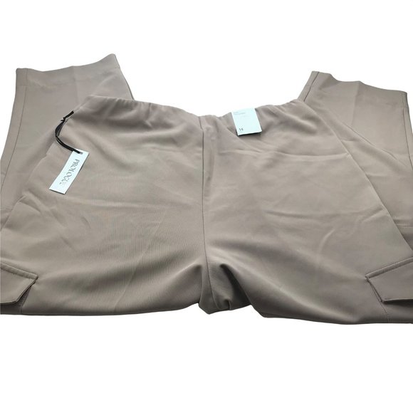 Prologue Women's Size 14 Ankle Length Natural Waist Cargo Pants Beige New - Picture 2 of 16
